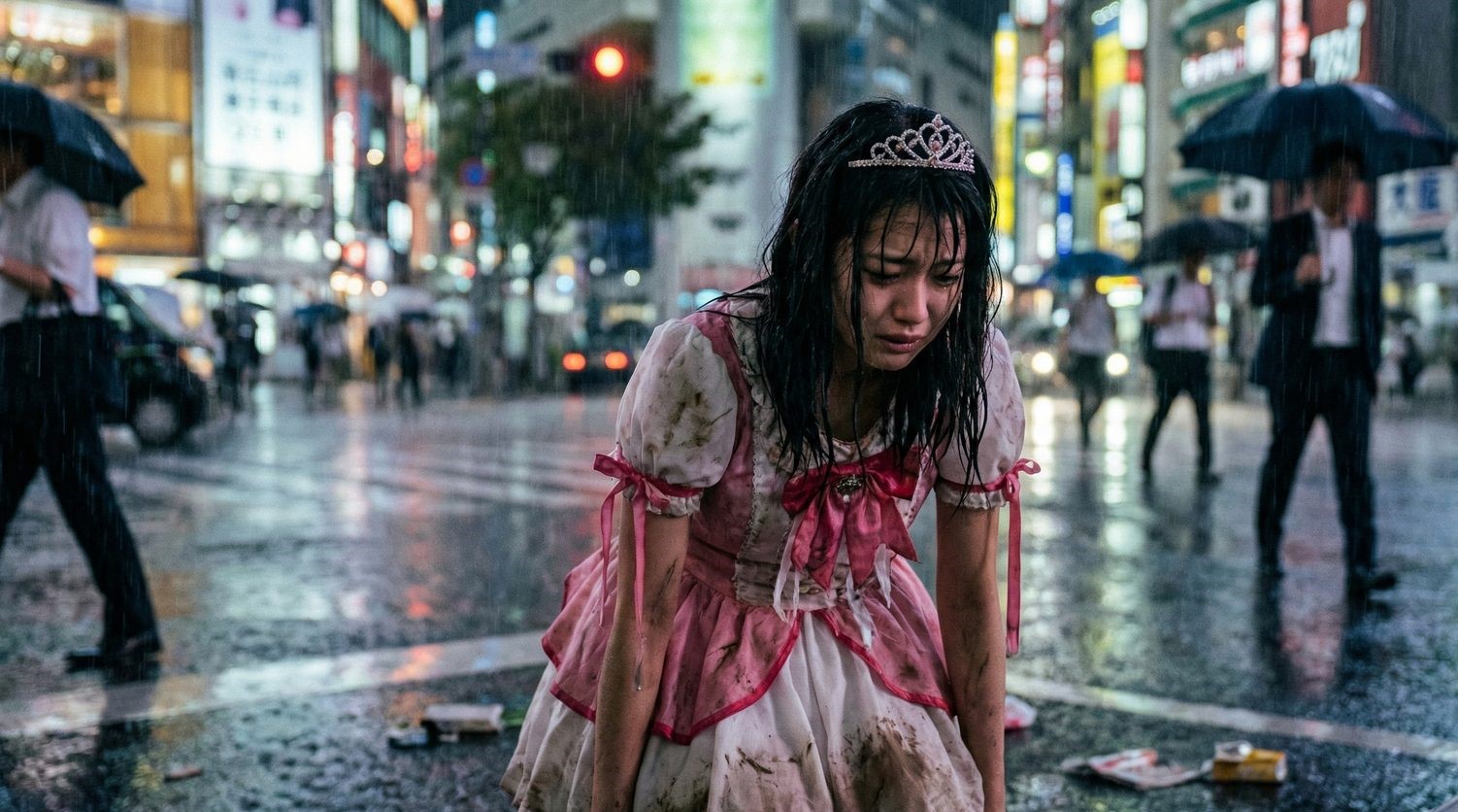 雨の夜の街