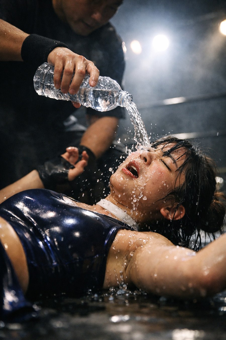 water on face